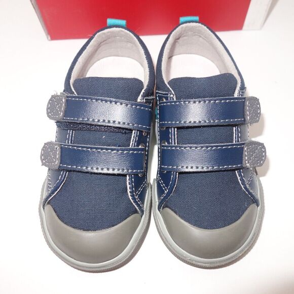 NEW See Kai Run Russell Shoes Navy Blue Teal Baby Toddler Children's 4 - Picture 4 of 8